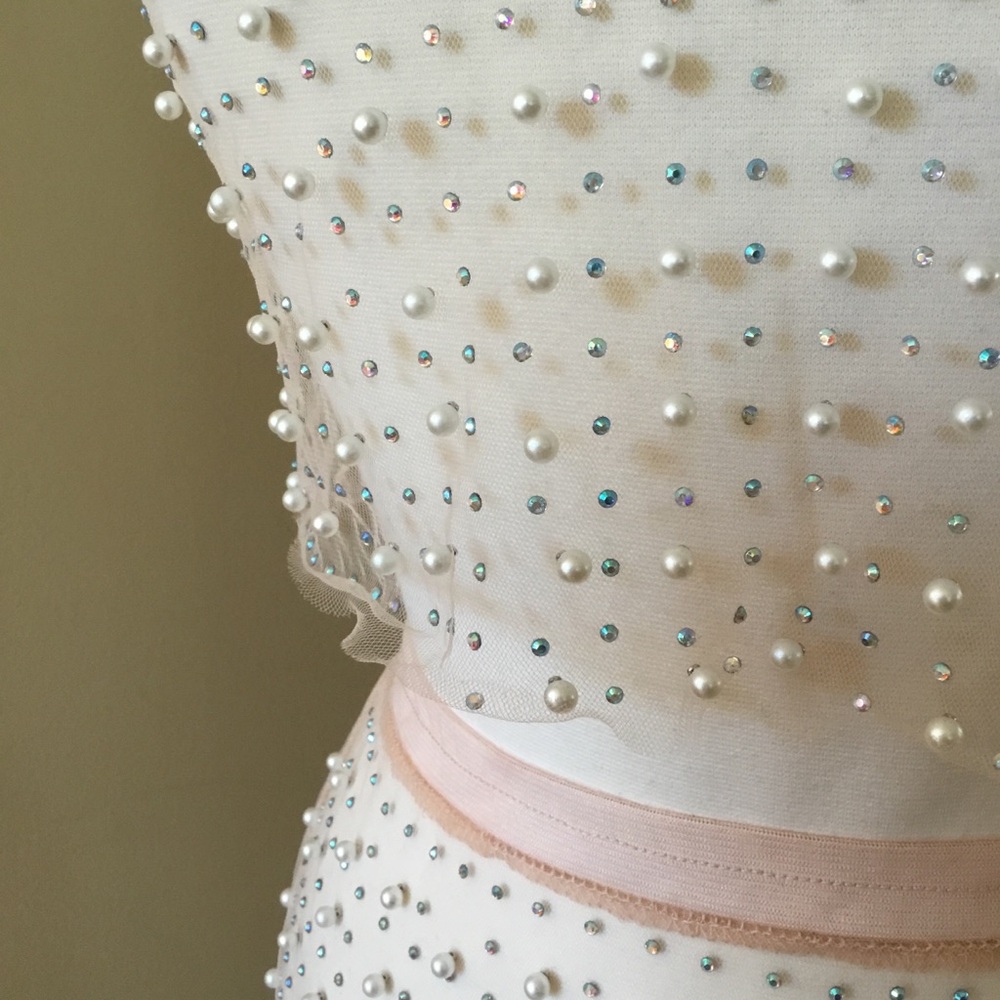 Beach Bunny Swimwear Glitzy Girl Mesh Pearl Top Skirt Set - Picture 7 of 16